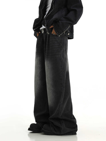 Retro Washed Wide-leg Pants