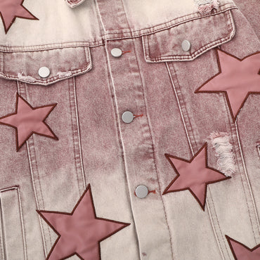 Five-Star Embroidery Denim Jacket