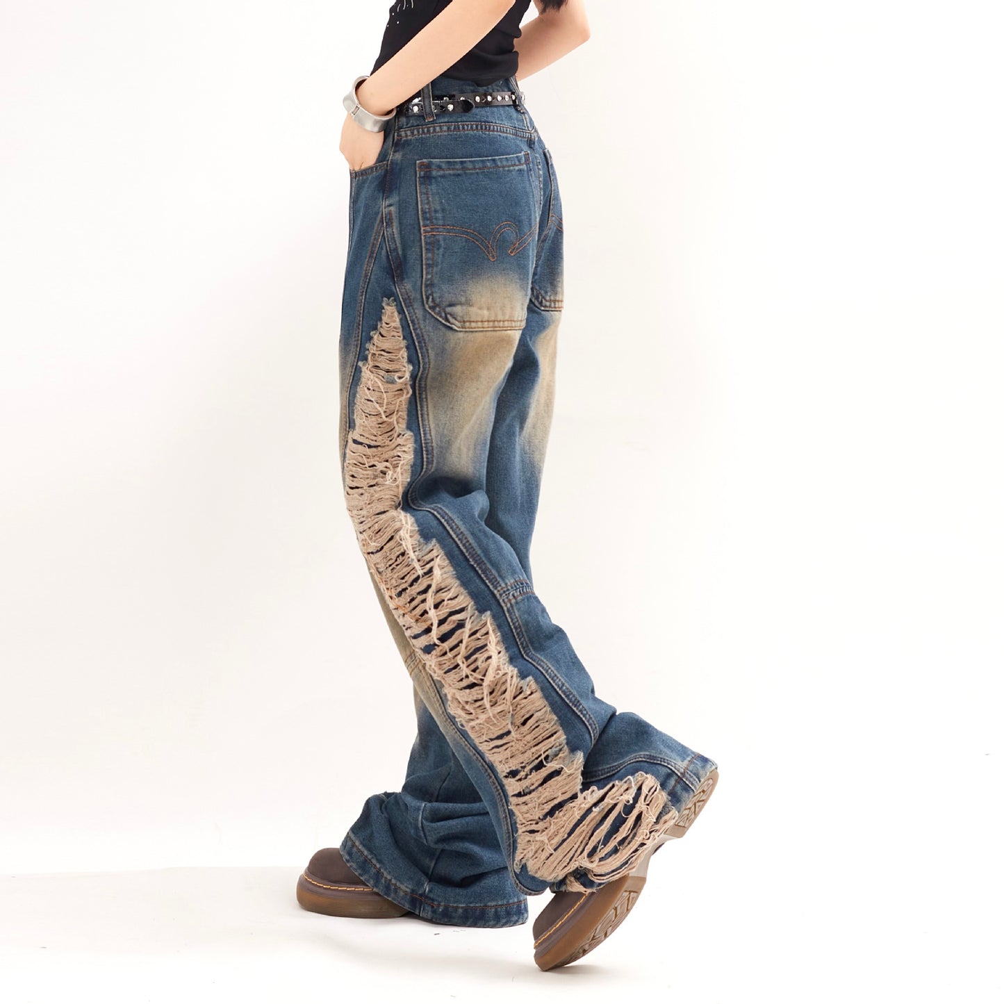 Ripped Denim Trousers