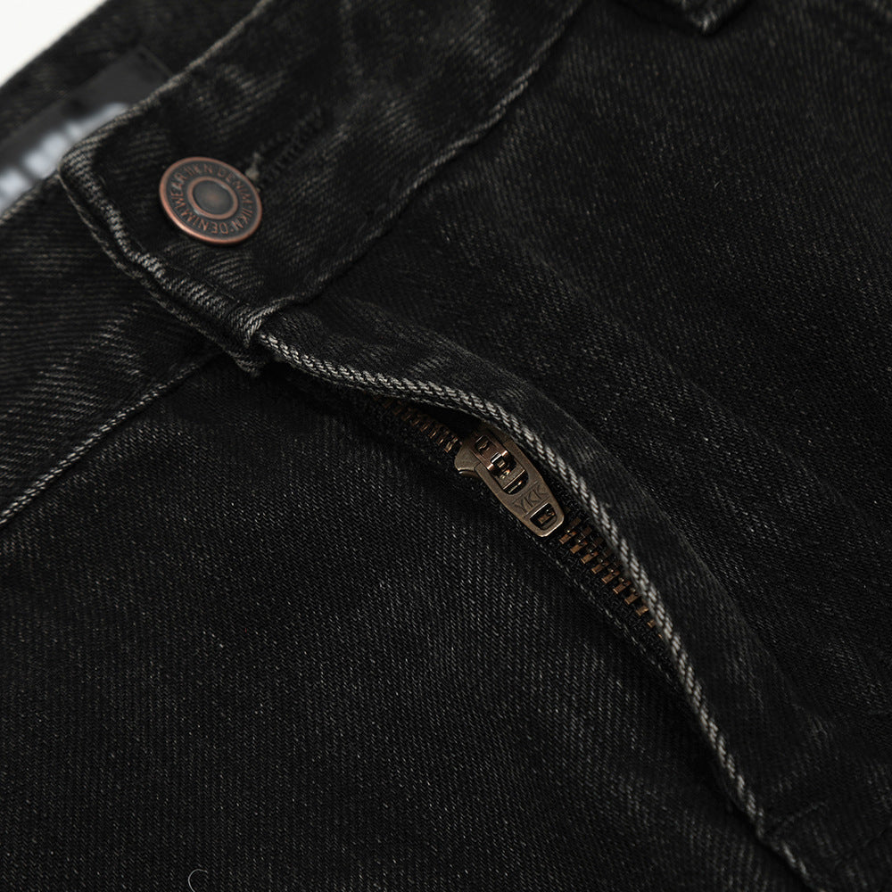Retro Tattered Jeans Denim