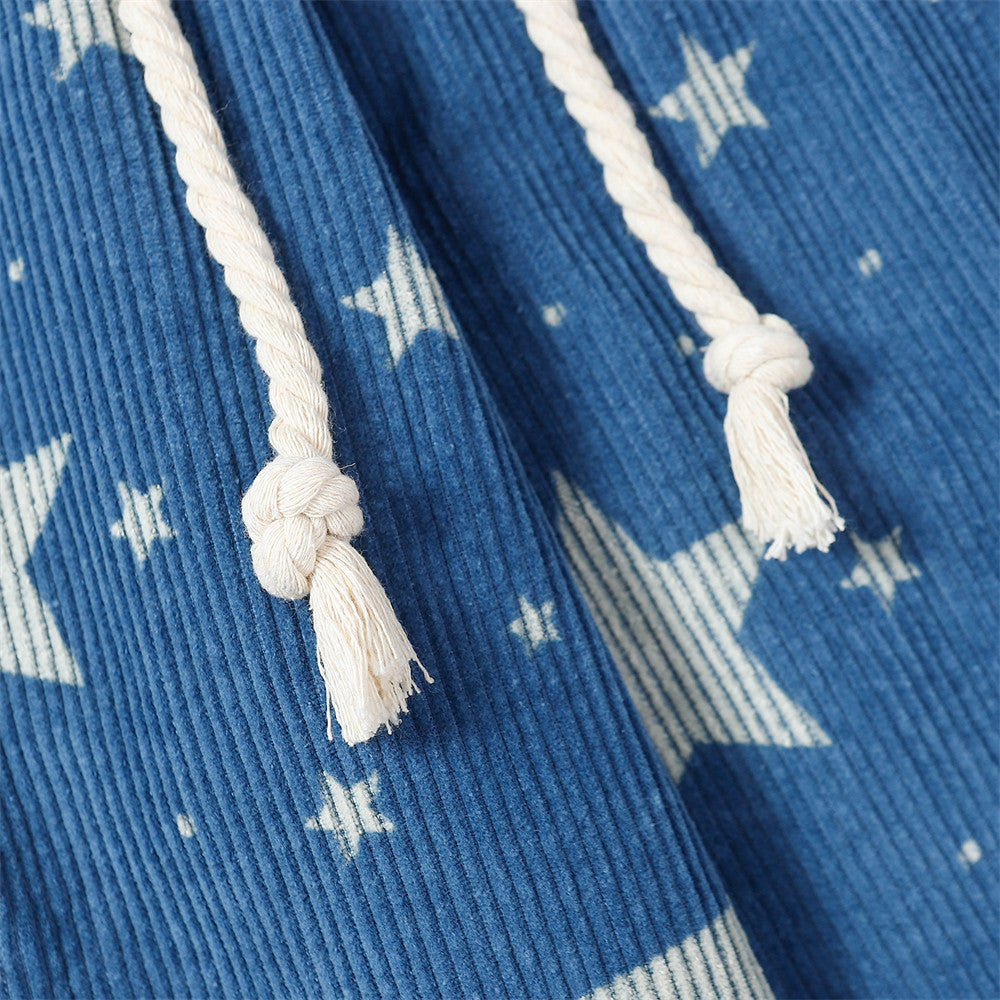Star Full Print Corduroy Pants