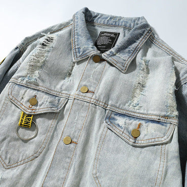 Broken hole denim jacket