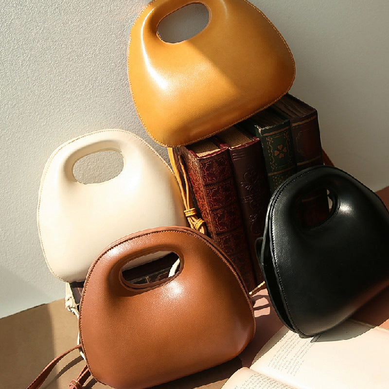 Shell Type Round Flap Handbag