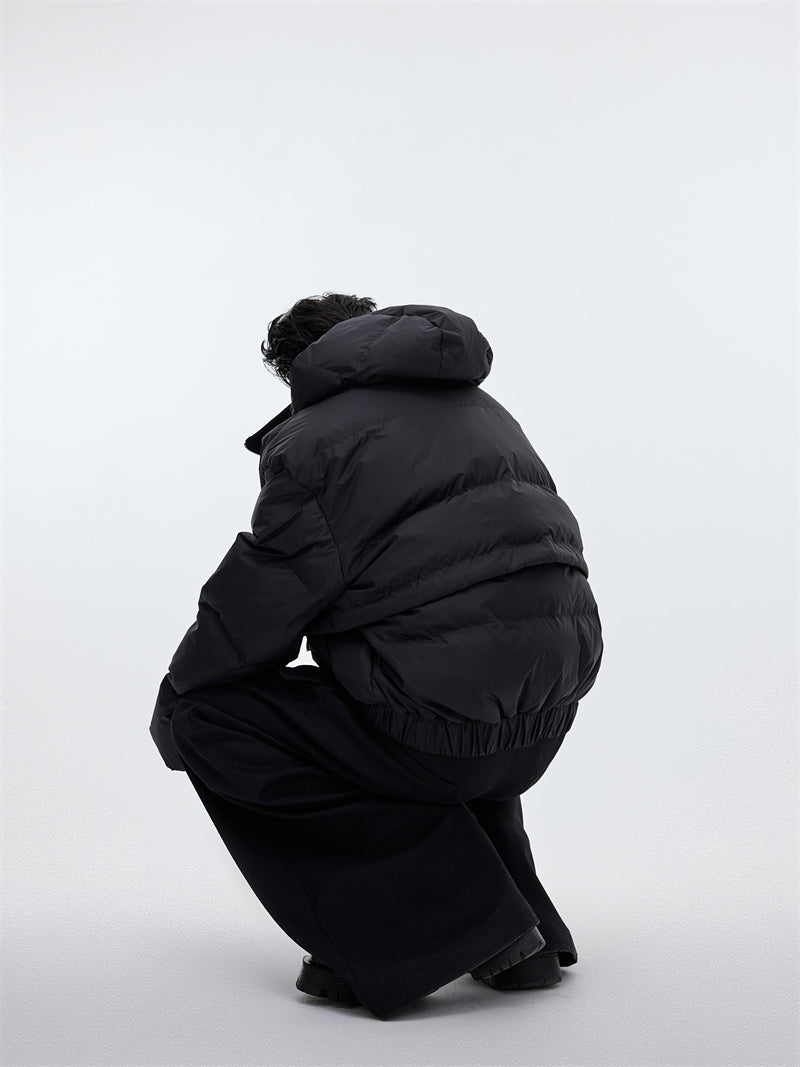 Layered Hooded Puffer Jacket