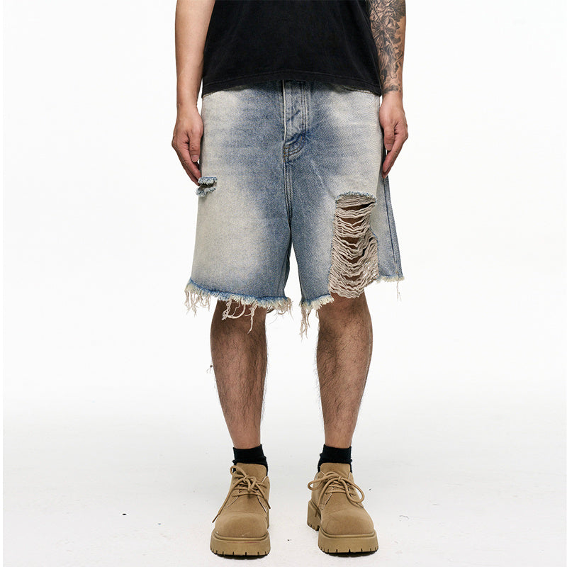 Retro Washed Old Men's Denim Shorts