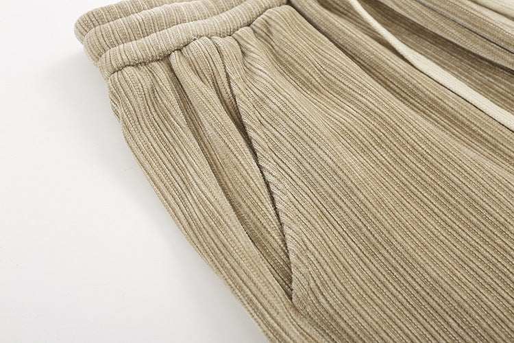 Corduroy Draped Knit Sweatpants
