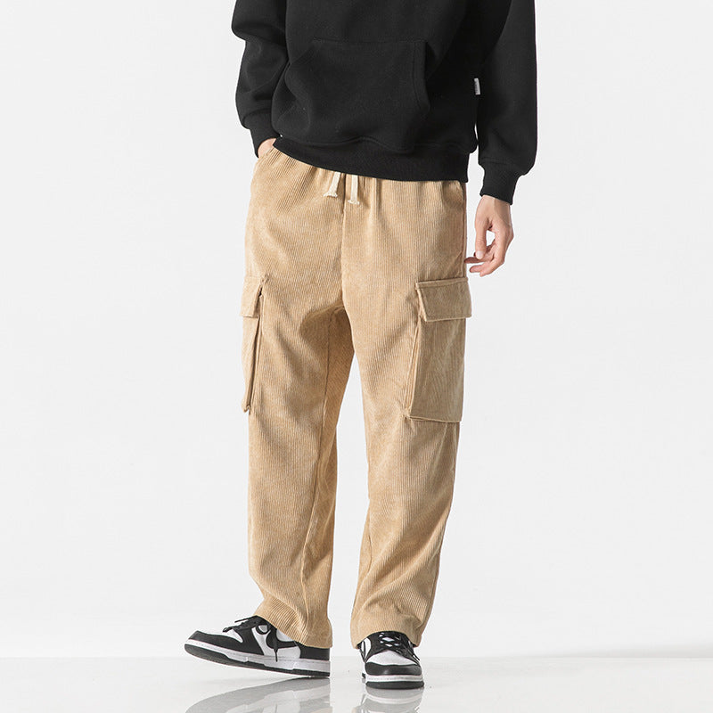 Workwear Loose Straight Corduroy Pants