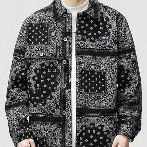Full Printed Loose Denim Jacket