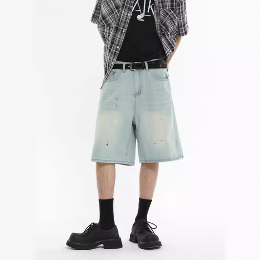 High‑Street Loose Denim Shorts