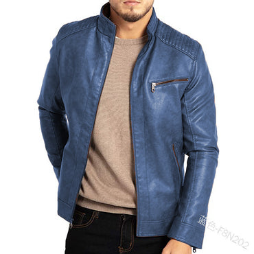 Stand Collar Punk Leather Jacket