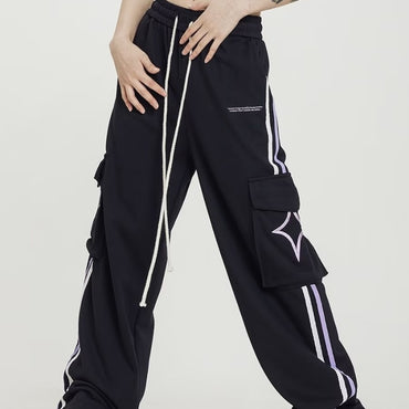 Embroidered Striped Sweatpant