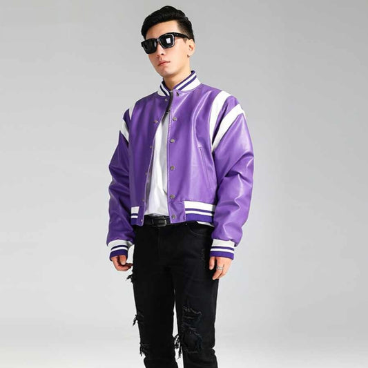 Colorblock American Biker's Jacket