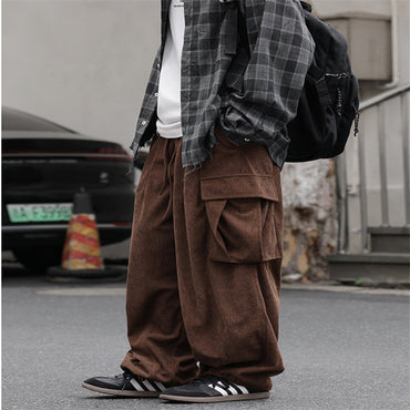 Loose Cargo Corduroy Casual Pants