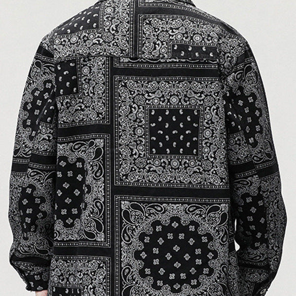 Full Printed Loose Denim Jacket