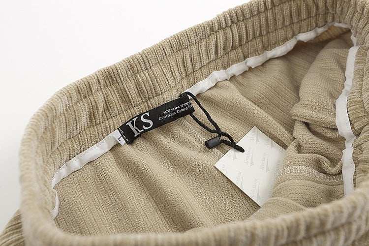 Corduroy Draped Knit Sweatpants