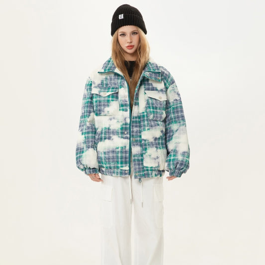 Plaid Cloud Puffer Jacket
