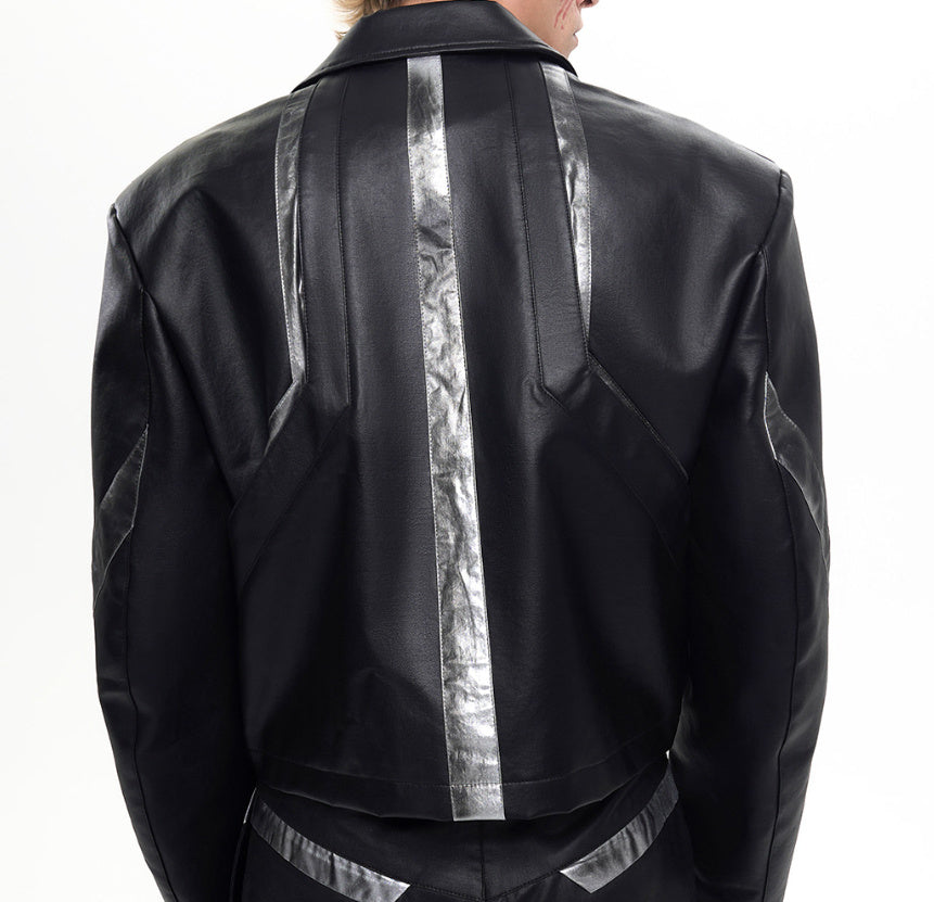 Black Dirty Leather Jacket