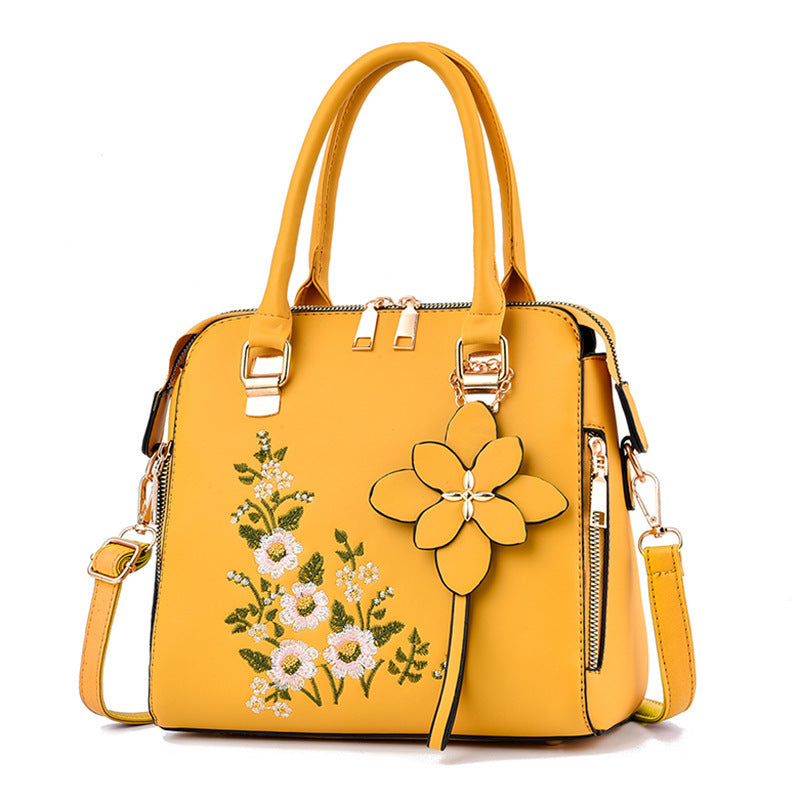 Flowers Embroidered Handbag