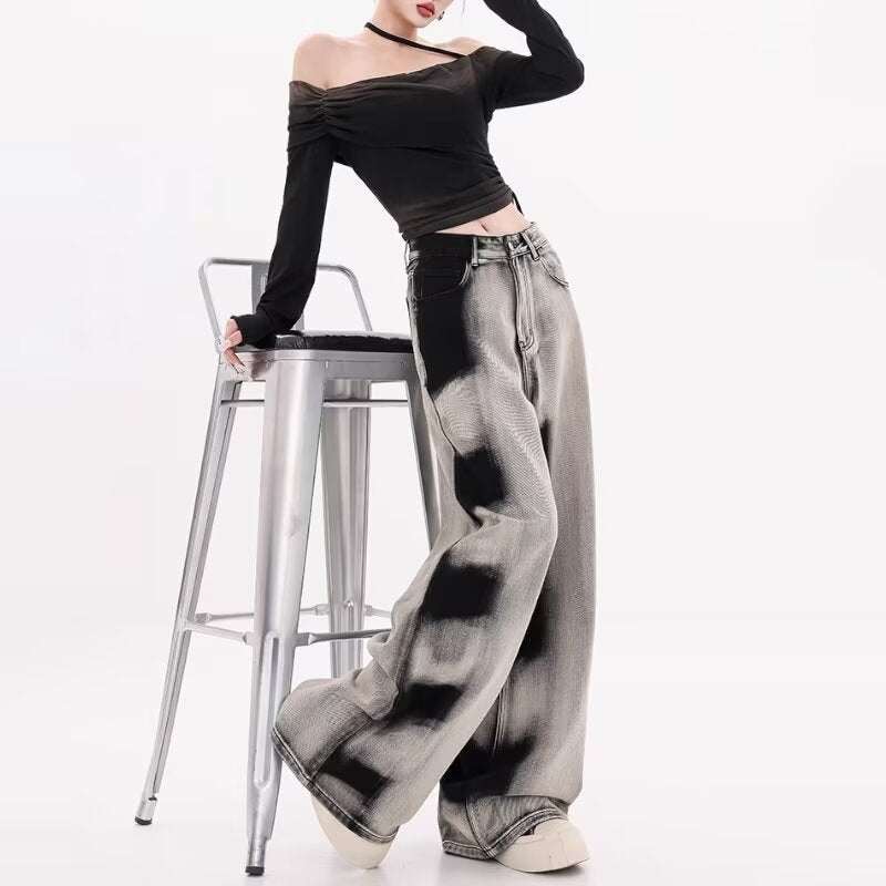 Retro Gradient Tie-dyed Jeans