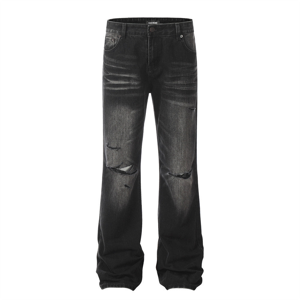 Retro Tattered Jeans Denim
