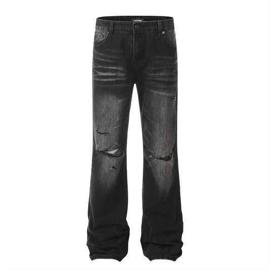 Retro Tattered Jeans Denim