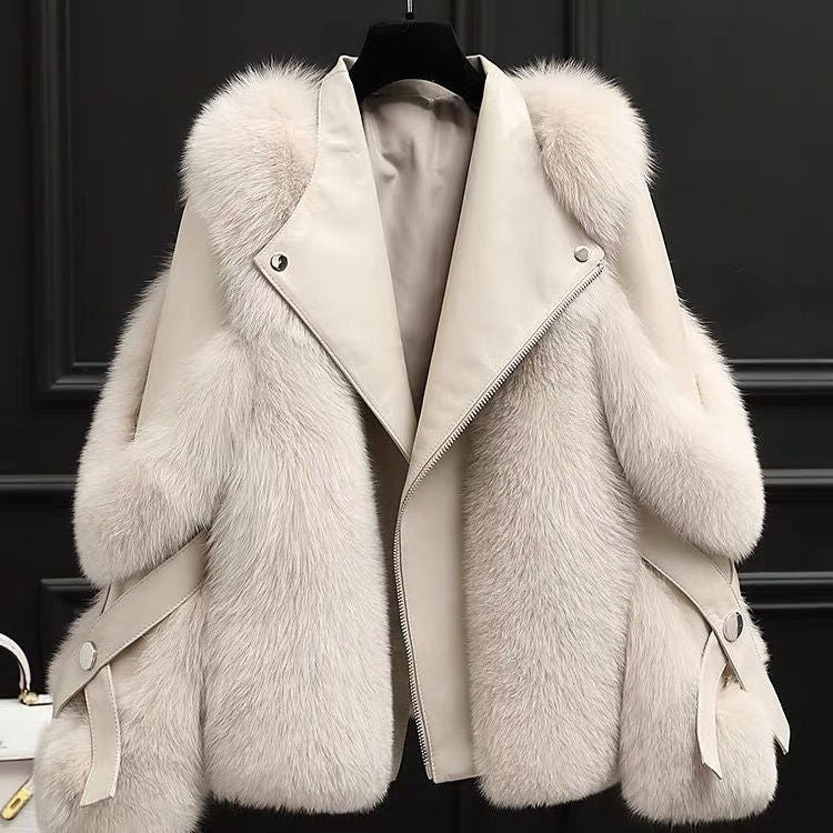 Fur Long Wool Coat