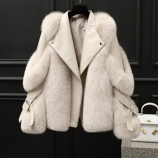 Fur Long Wool Coat