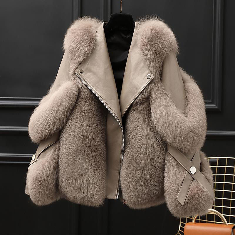 Fur Long Wool Coat