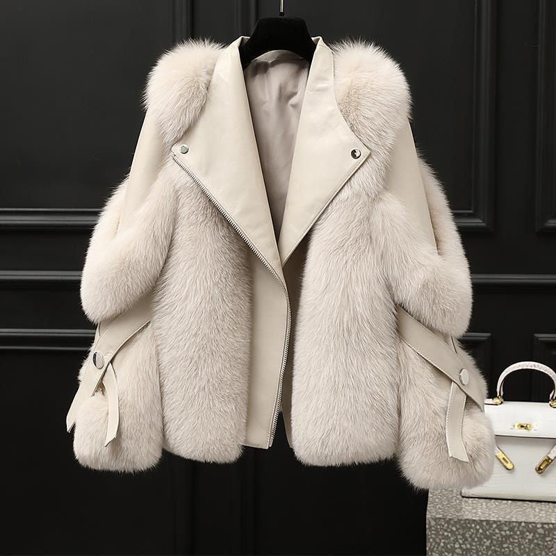 Fur Long Wool Coat