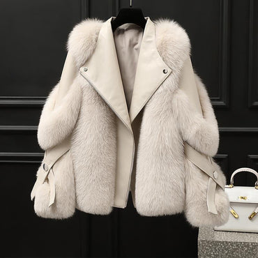 Fur Long Wool Coat
