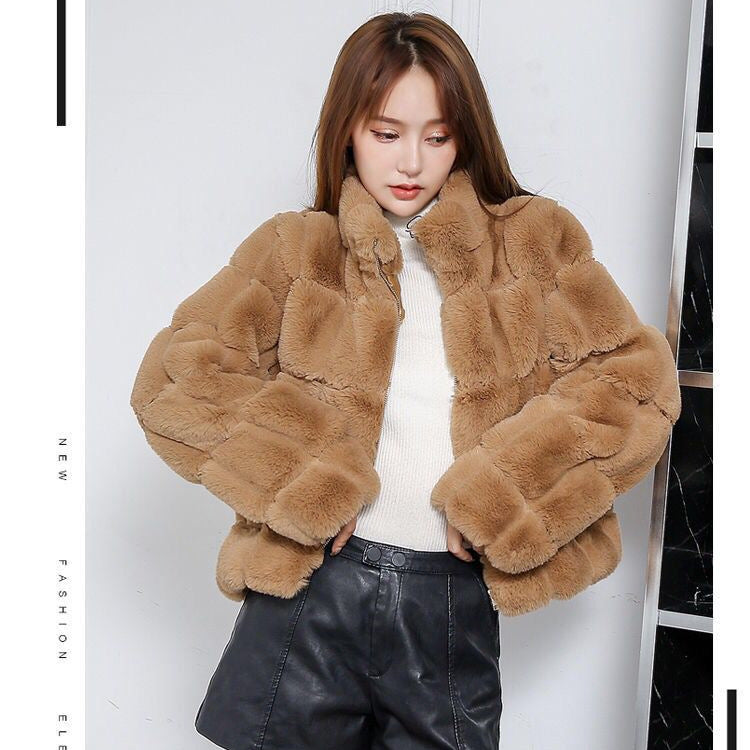 Imitation Fur Rex Rabbit Fur Coat