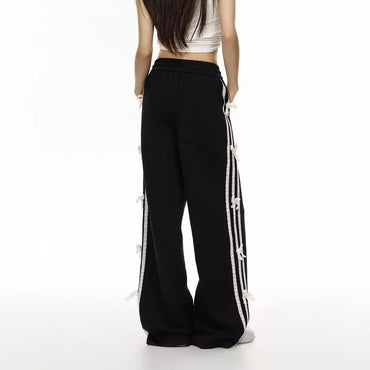 Side-Stripe Wide-Leg Sweatpants
