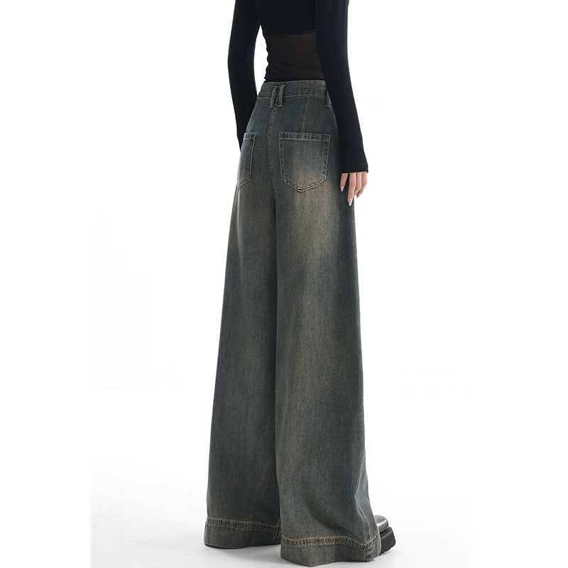 Vintage Washed Wide-leg Jeans