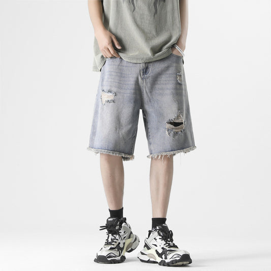 Ripped Denim Shorts