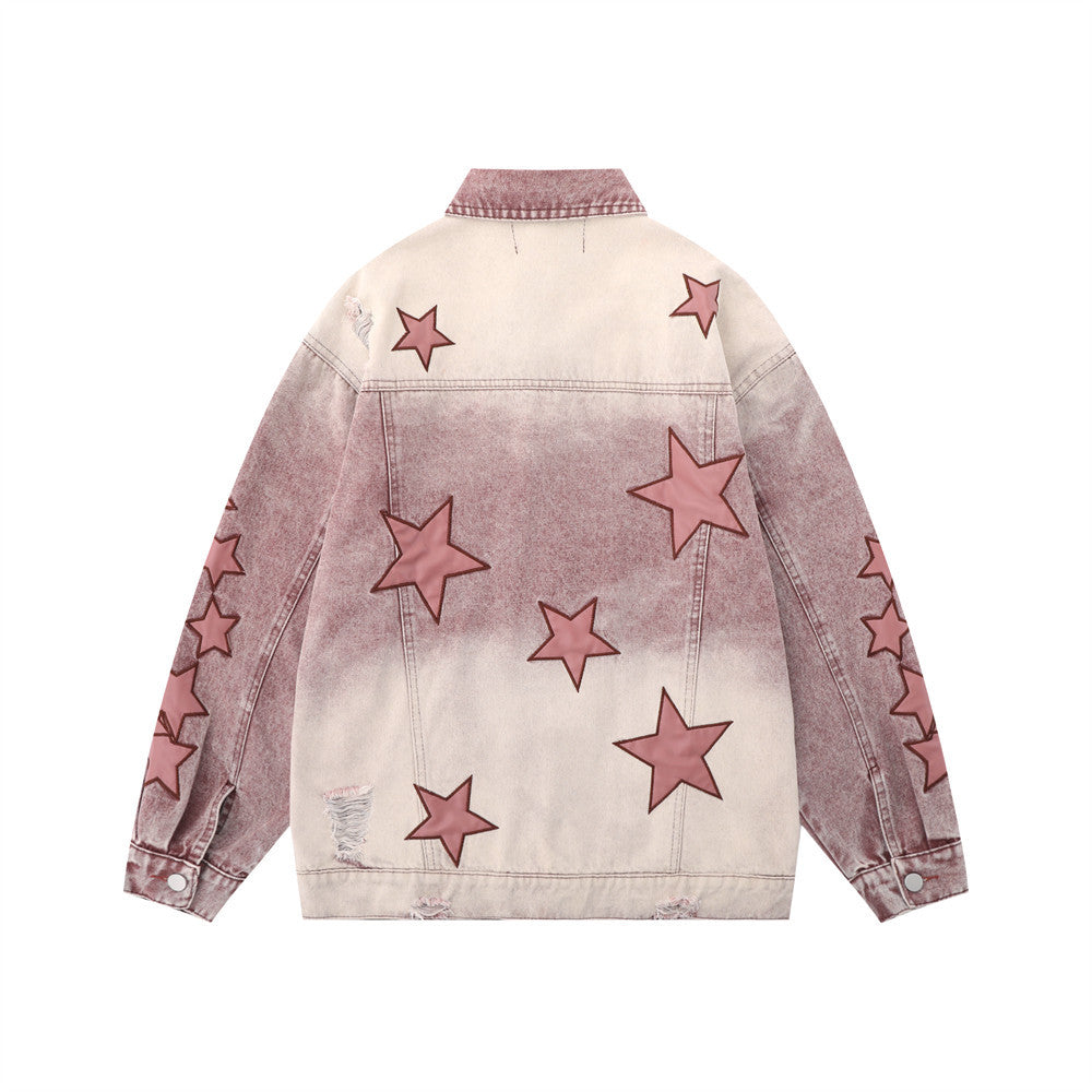 Five-Star Embroidery Denim Jacket