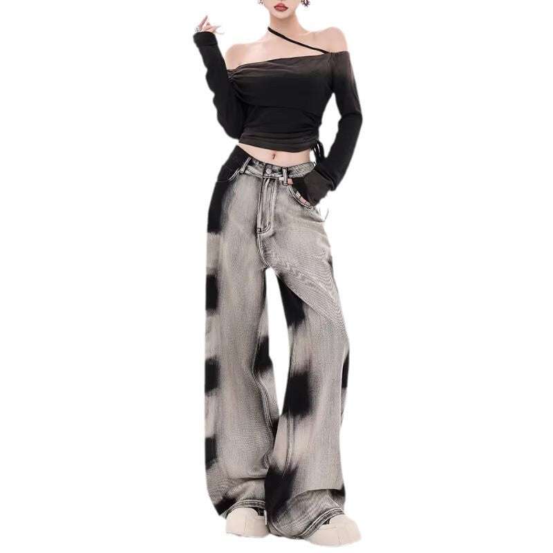 Retro Gradient Tie-dyed Jeans