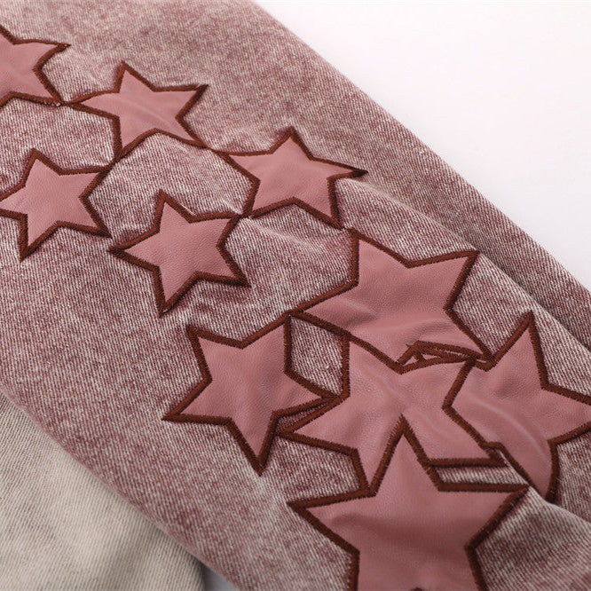 Five-Star Embroidery Denim Jacket