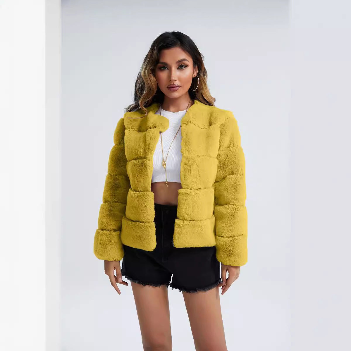 Artificial Fox Fur Coat
