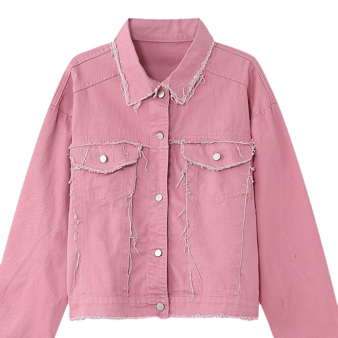 Retro Distressed Tassel Denim Jacket