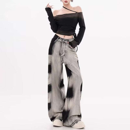 Retro Gradient Tie-dyed Jeans