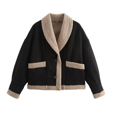 Retro Woolen Fur Leather Jacket