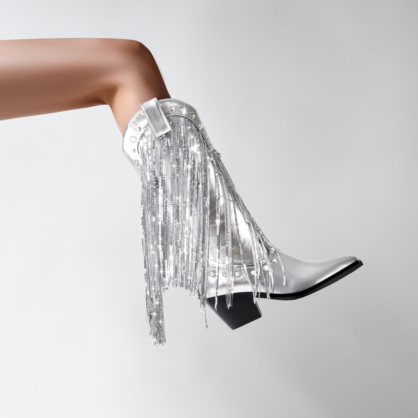 Sequin Tassel Pointed Sleeve