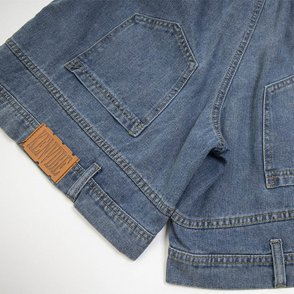 High-Rise Denim Shorts