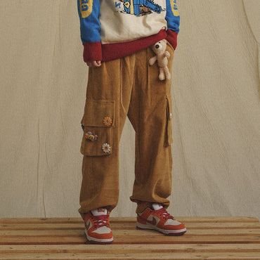 Loose Straight Corduroy Pants