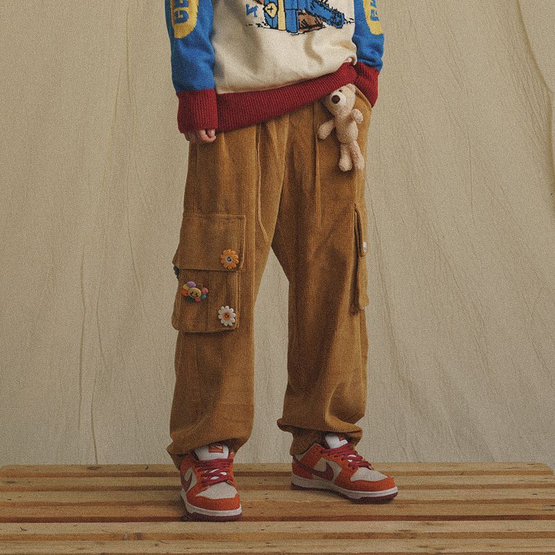 Loose Straight Corduroy Pants