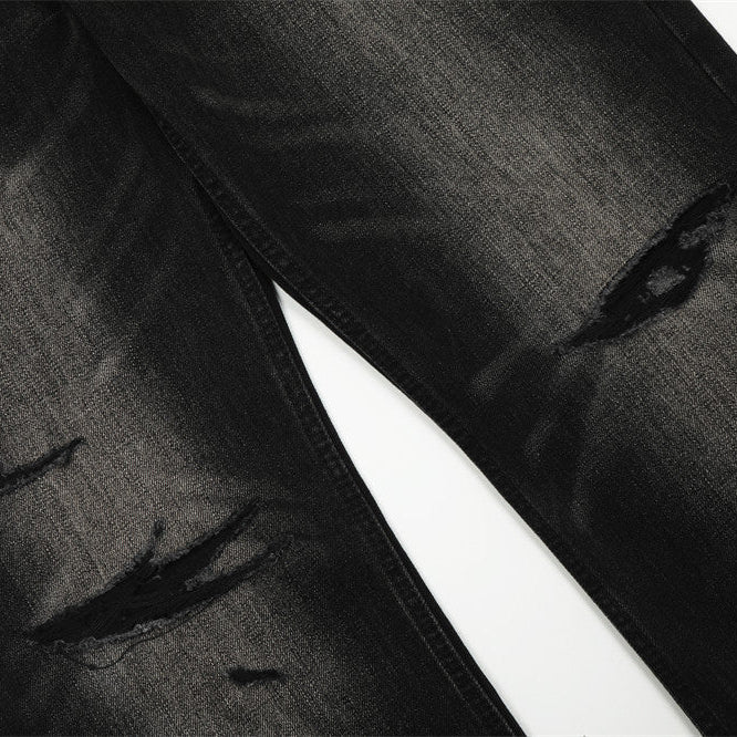 Retro Tattered Jeans Denim