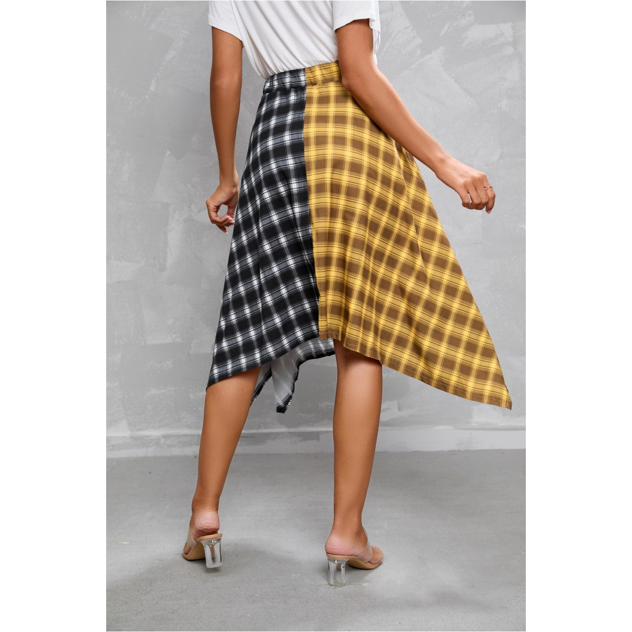 Irregular Lace-Up Midi Skirt