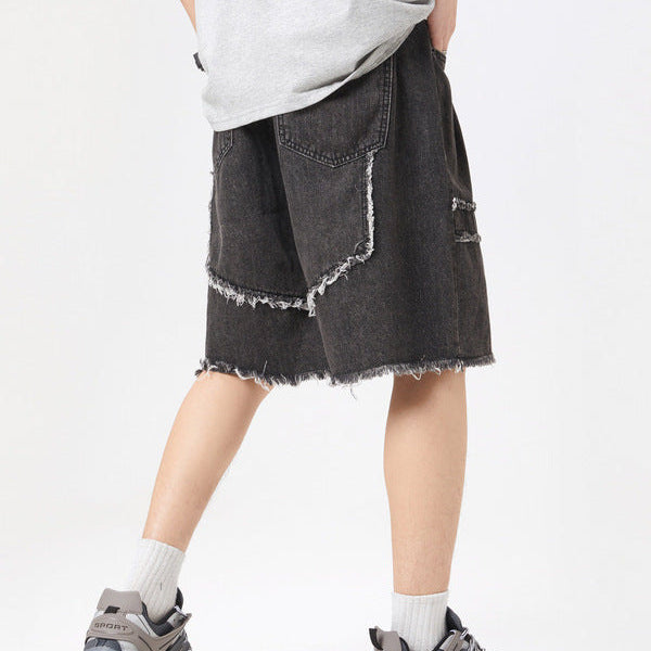 Stitching Denim Shorts