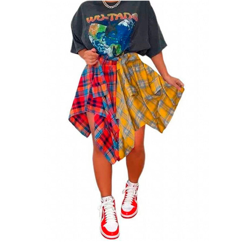 Irregular Lace-Up Midi Skirt