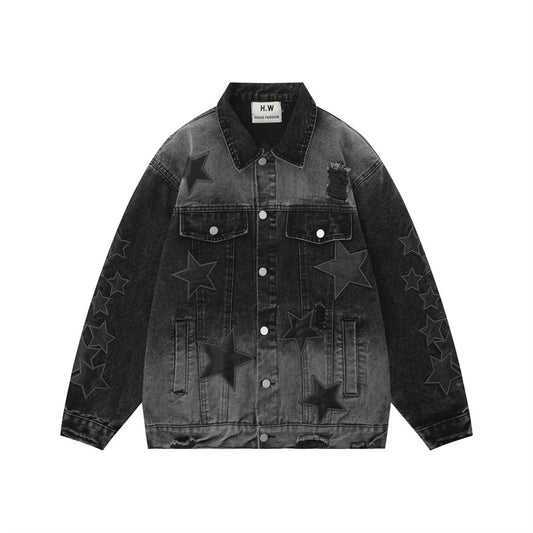 Five-Star Embroidery Denim Jacket